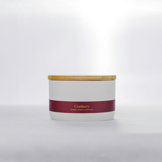 Cranberry Three Wick Ceramic