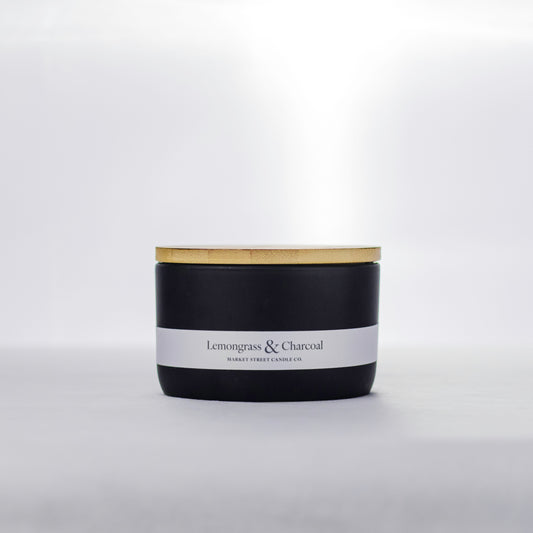 Lemongrass & Charcoal Three Wick Ceramic