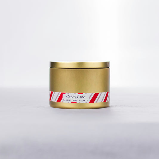 Candy Cane 8oz Gold Tin