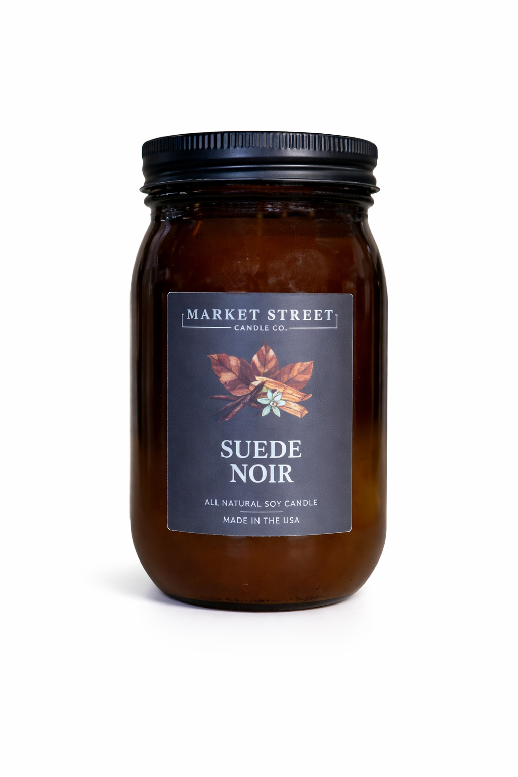 Suede Noir Amber Classic Candle